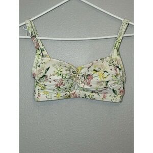 NIP TUCK SWIM Joanne Floral Twist Front Bikini Top 4 Resort Beach Swim Travel